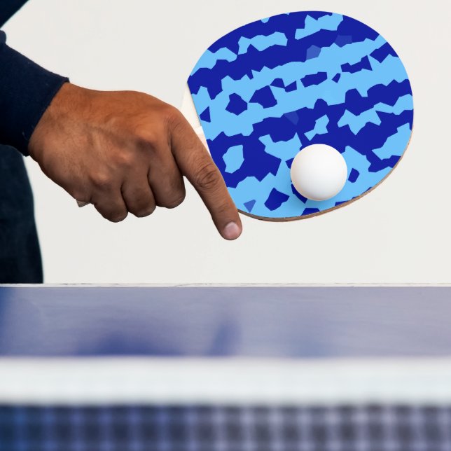 Raquette De Ping Pong Conception Abstraite Irrégulière Bleu Cyan  (Insitu)