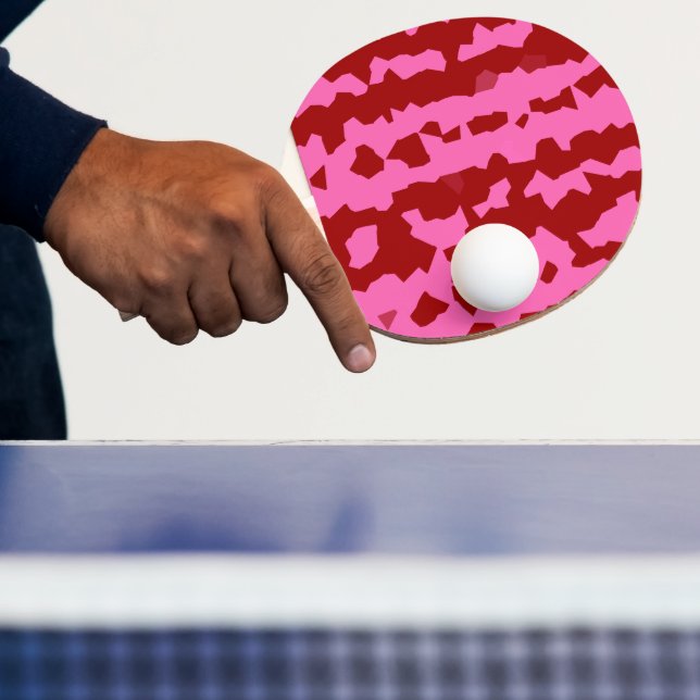 Raquette De Ping Pong Conception Abstraite Irrégulière Rose Marron Rouge (Insitu)