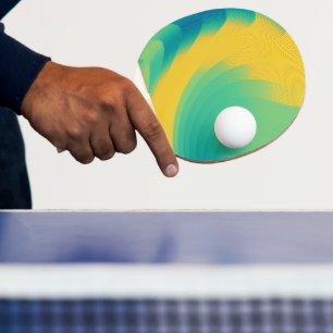 Raquette De Ping Pong Conception abstraite jaune unique
