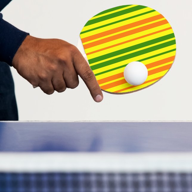 Raquette De Ping Pong Conception de bandes verticales orange jaune vert  (Insitu)