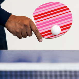 Raquette De Ping Pong Conception de bandes verticales rose bubble gum ro