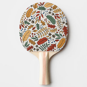 Raquette De Ping Pong Conception de Carré feuille couleur automne