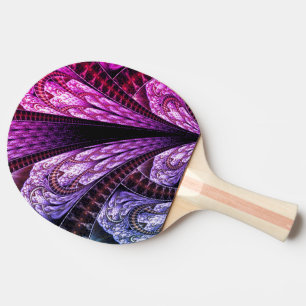 Raquette De Ping Pong Conception de fractale violette luxueuse Art numér