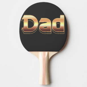 Raquette De Ping Pong Conception de lettrage de papa en or métallisé gra