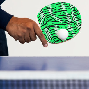 Raquette De Ping Pong Conception de motif de peau d'animal Tigre vert