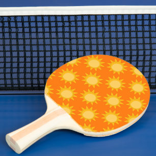 Raquette De Ping Pong Conception de motif de soleil ensoleillé sur orang