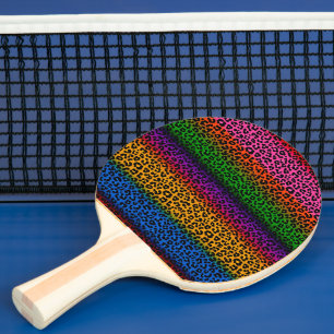 Raquette De Ping Pong Conception de motif imprimé animal léopard coloré