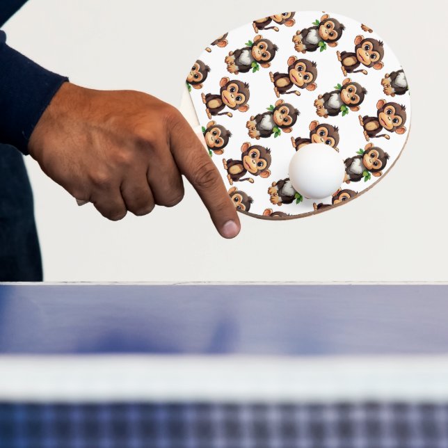 Raquette De Ping Pong Conception de motif singe blanc  (Insitu)