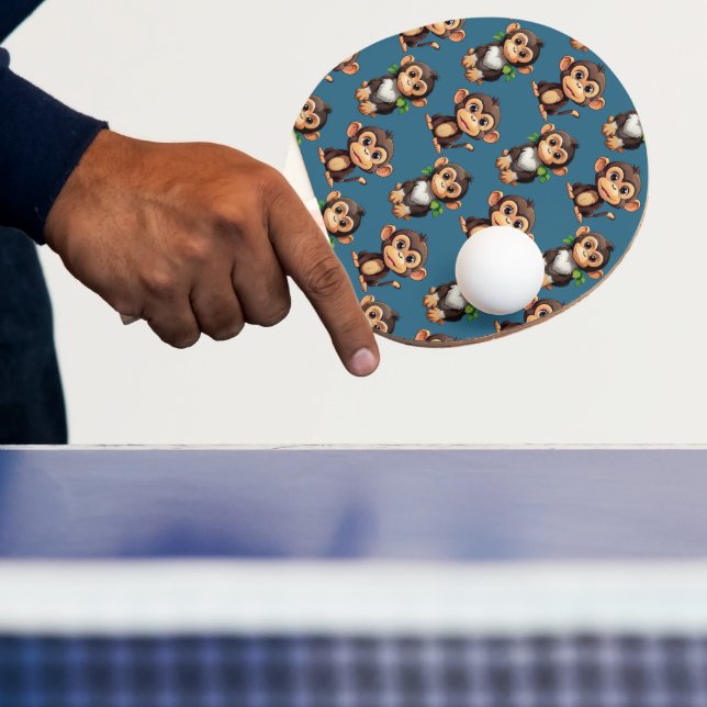 Raquette De Ping Pong Conception de motif singe bleu  (Insitu)