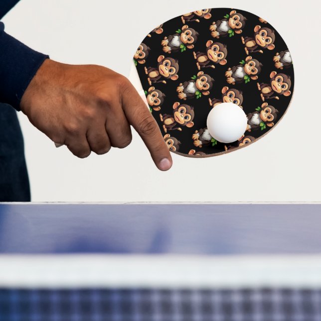 Raquette De Ping Pong Conception de motif singe noir  (Insitu)