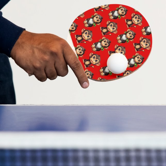 Raquette De Ping Pong Conception de motif singe rouge (Insitu)
