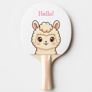 Raquette De Ping Pong Conception d'illustration de lama mignon