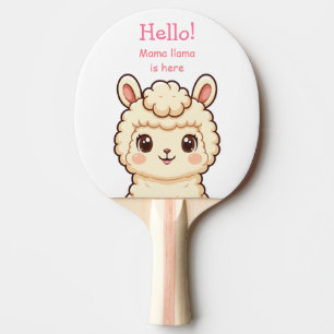 Raquette De Ping Pong Conception d'illustration de lama mignon
