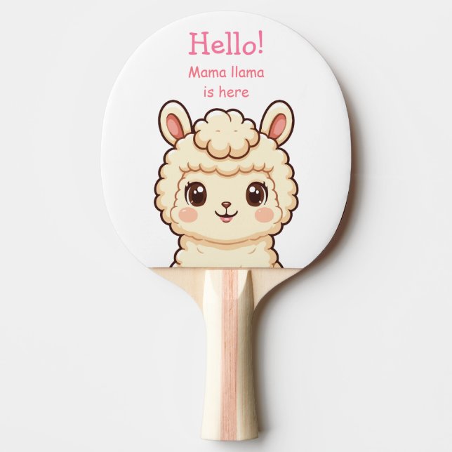 Raquette De Ping Pong Conception d'illustration de lama mignon (Devant)