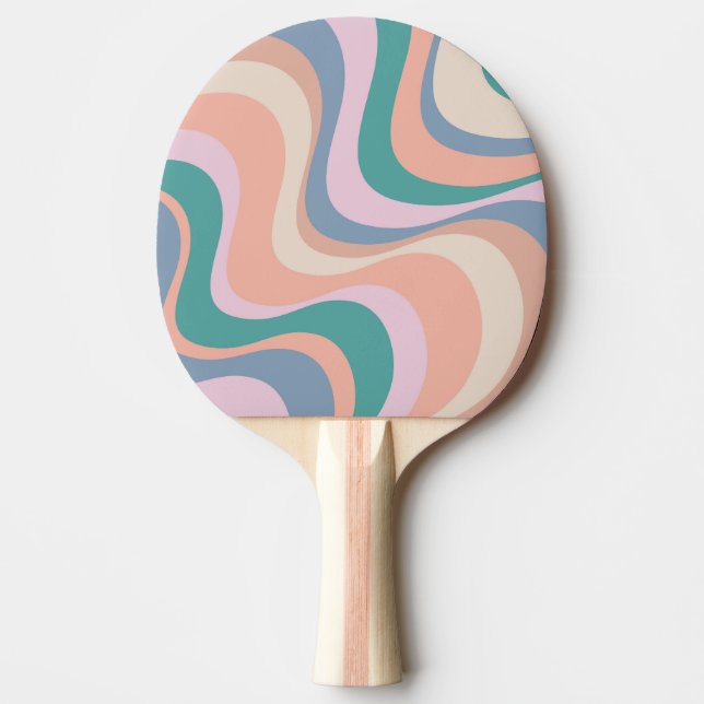 Raquette De Ping Pong Conception d'ondes rétrogrades modernes multicolor (Devant)
