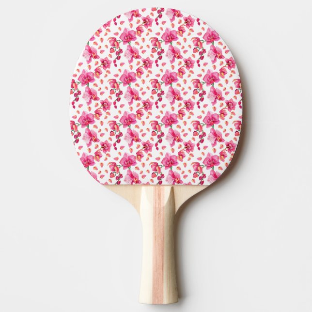 Raquette De Ping Pong Conception d'orchidées à l'aquarelle 2  (Devant)