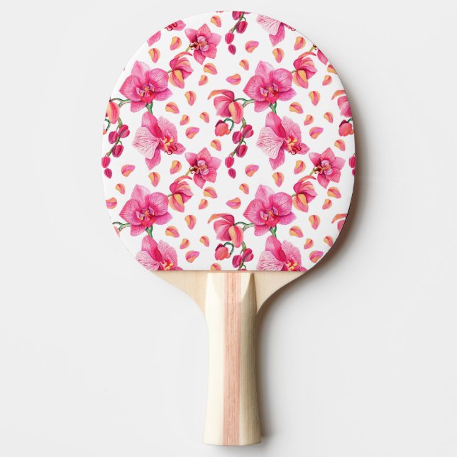 Raquette De Ping Pong Conception d'orchidées à l'aquarelle 2 (Devant)