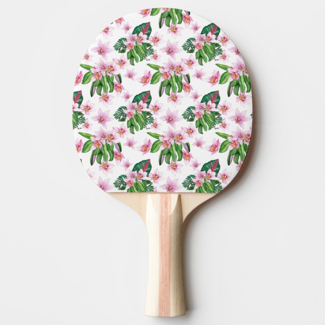 Raquette De Ping Pong Conception d'orchidées à l'aquarelle 30   (Devant)