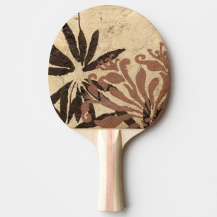 Raquette De Ping Pong Conception florale de pochoir avec le feuille