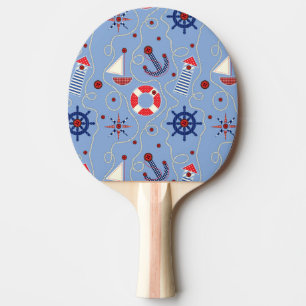 Raquette De Ping Pong Conception nautique de patchwork