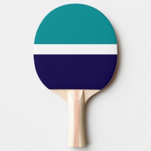 Raquette De Ping Pong Conception turquoise de blocs de couleur bleu blan