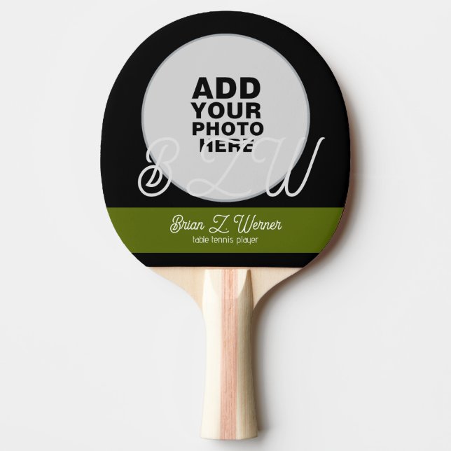Raquette De Ping Pong Concevoir Ping Pong Paddle avec nom et initiales (Devant)