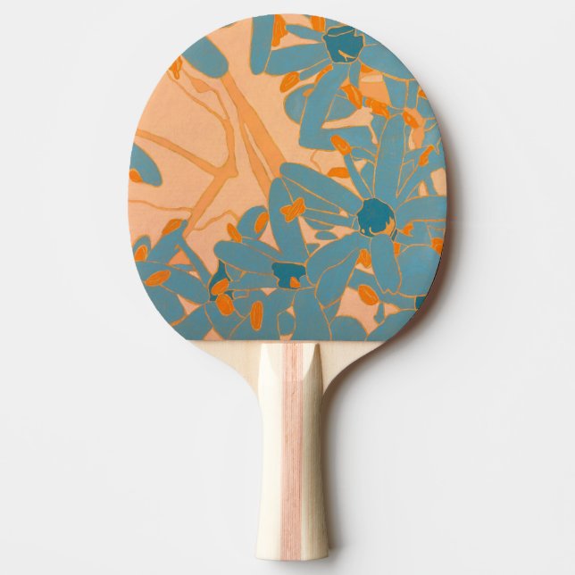 Raquette De Ping Pong Contemporary Leaf Design Peach (Devant)