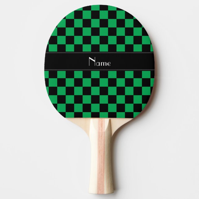 Raquette De Ping Pong Contrôleurs noirs et verts nommés personnalisés (Devant)