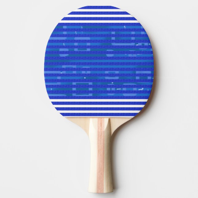 Raquette De Ping Pong Cool Blue White Geometric Stripes (Devant)