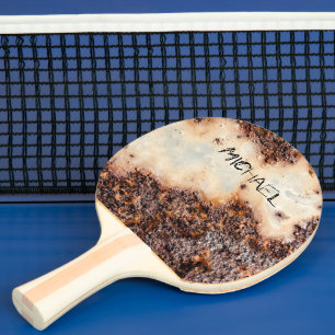 Raquette De Ping Pong Cool brun rouille texture métallique Votre nom