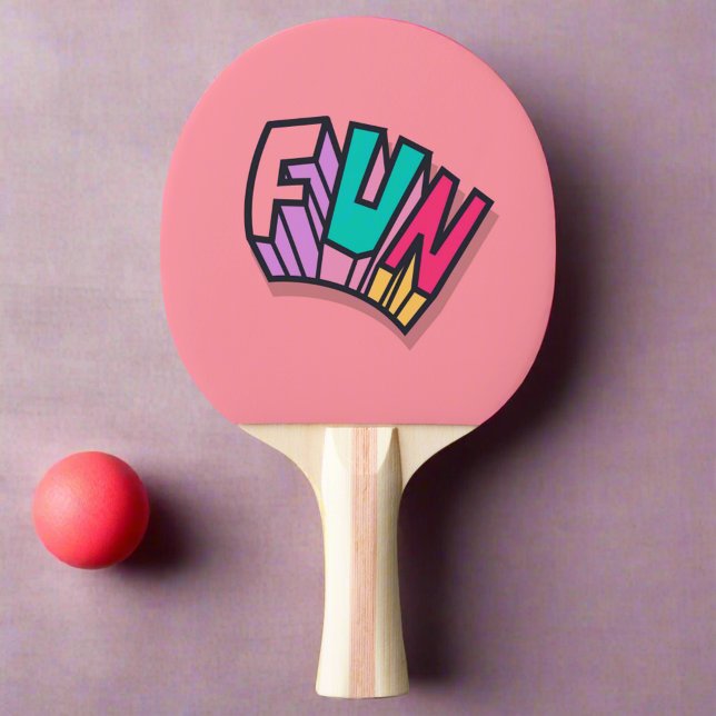 Raquette De Ping Pong Cool élégant "Fun" Pink Sports tendance (Créateur téléchargé)