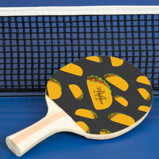 Raquette De Ping Pong Cool et amusant yummy taco motif Monogramme
