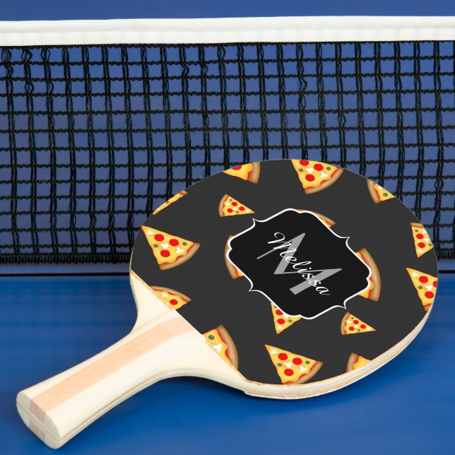 Raquette De Ping Pong Cool et amusante pizza tranches motif Monogram (Insitu)
