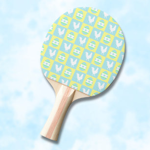 Raquette De Ping Pong Cool Pâques Checkerboard Motifs Coq oeufs