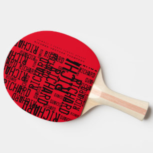 Raquette De Ping Pong cool RED table-paddle-tennis avec nom