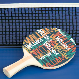 Raquette De Ping Pong Cool VOTRE NOM Répétition des enfants