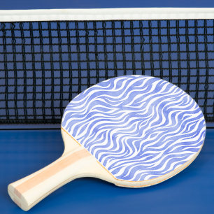 Raquette De Ping Pong Copie bleue de zèbre d'aquarelle