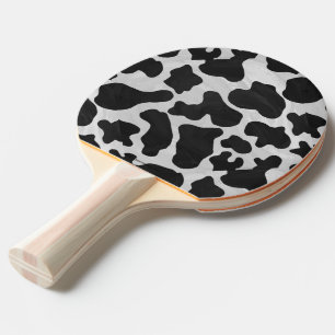 Raquette De Ping Pong Copie noire et blanche de vache
