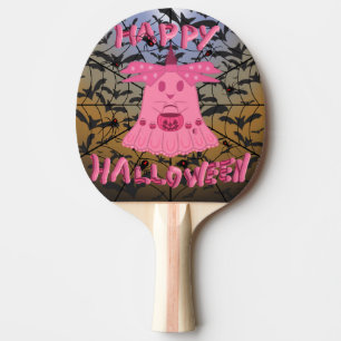 Raquette De Ping Pong Coquette Rose Fantôme Joyeux Halloween Art Numériq