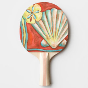 Raquette De Ping Pong Coquillages oranges rustiques