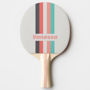 Raquette De Ping Pong Corail décoloré par le soleil avec nom rayé en bro