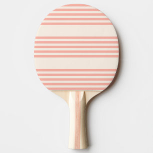 Raquette De Ping Pong Corail et beige cinq rayures motif