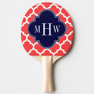 Raquette De Ping Pong Coral Rouge What Marocain #5 Marine 3 Monogramme i