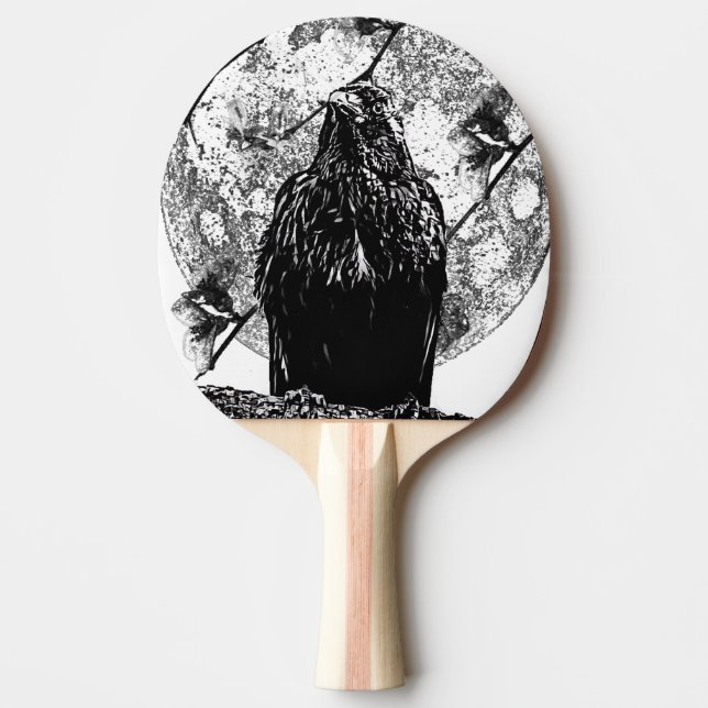 Raquette De Ping Pong Corbeau et lune Nevermore (Devant)