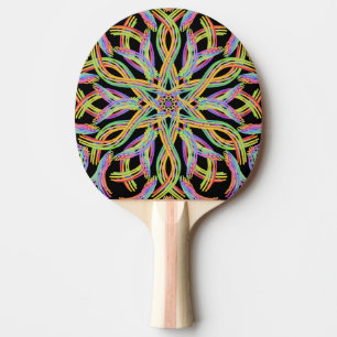 Raquette De Ping Pong Corde de motif d'art en couleur arc-en-ciel