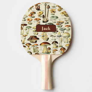 Raquette De Ping Pong Cottagecore Champignons Naturaliste Vintage