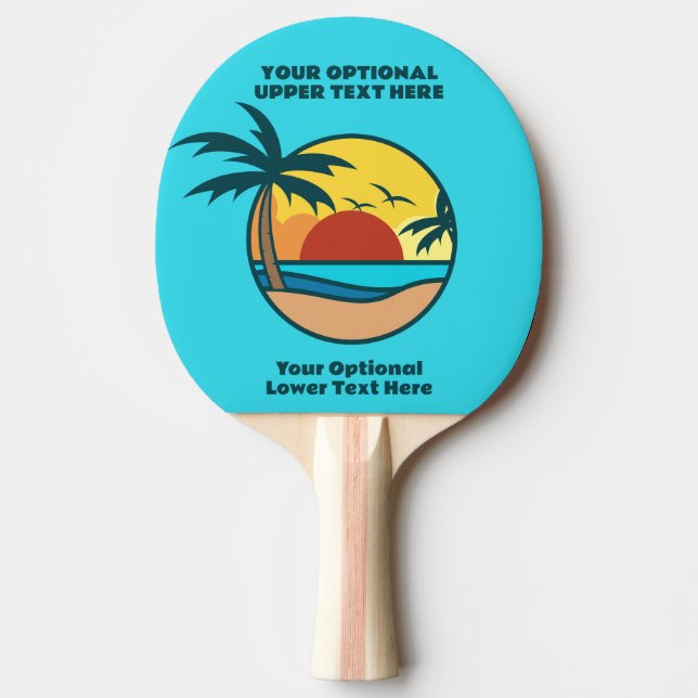 Raquette De Ping Pong Coucher de soleil de plage tropical (Devant)