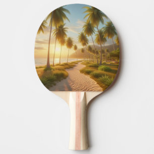 Raquette De Ping Pong coucher de soleil sur la plage des Caraïbes/tropic