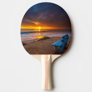 Raquette De Ping Pong Coucher de soleil sur l'océan Pacifique