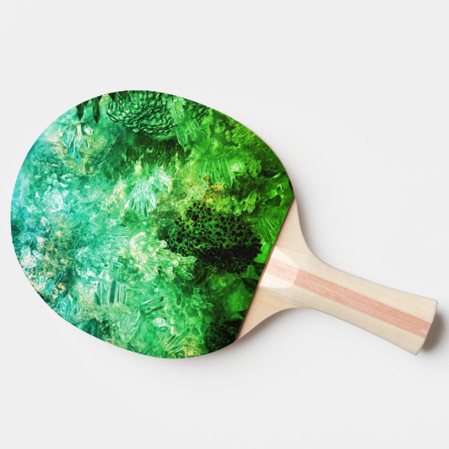Raquette De Ping Pong Couches de cristaux verts (Côté)